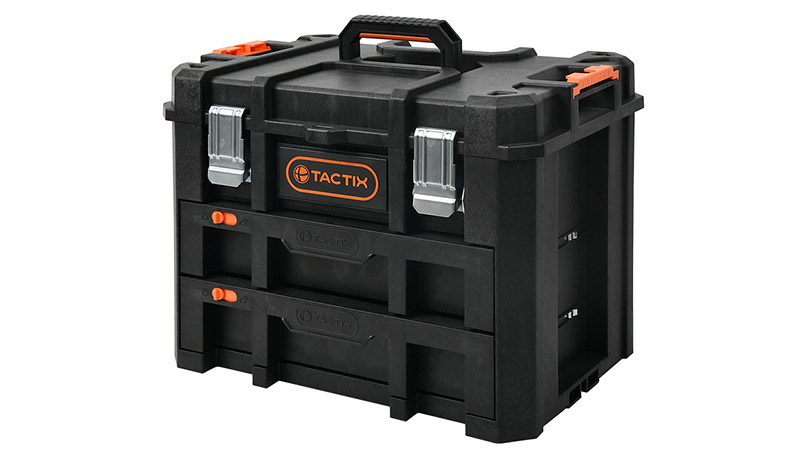 Tactix 320101 Plastic Tool Box 40.5cm/16-Inch Black/Orange